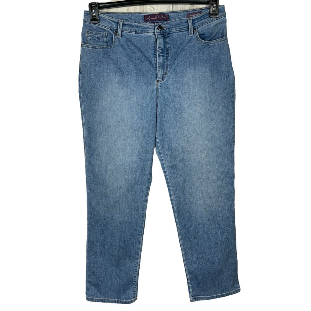 Gloria Vanderbilt SZ 14 SHORT Amanda Jeans Stretch Hi-Rise Pockets Medium Wash